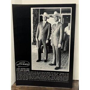 Lasso Western Wear Vintage Print Ad 1970s Cowboy Suits Texas Americana Rancher